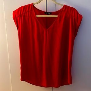 Express Red V-Neck Blouse